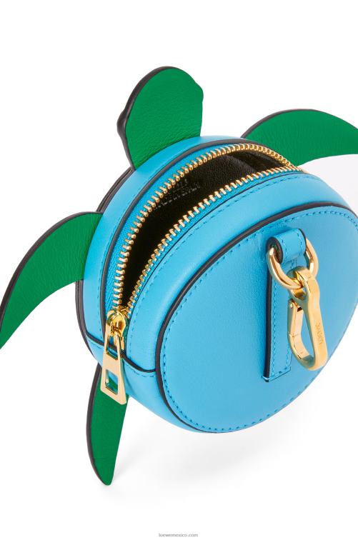 azul verde bolsito tortuga para galletas en piel de becerro clásica Loewe R8J8Z617 mujer