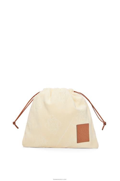 crudo bolsito con cordón en toalla de algodón Loewe R8J8Z583 mujer