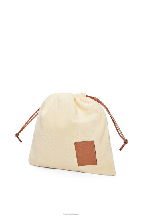 crudo bolsito con cordón en toalla de algodón Loewe R8J8Z583 mujer