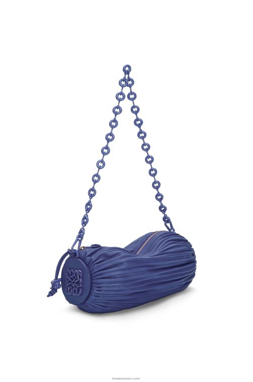 glaseado de color morado oscuro bolsito pulsera en napa plisada Loewe R8J8Z601 mujer