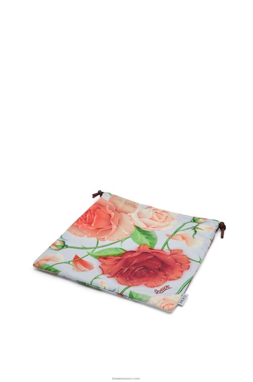 lila azul bolsito de lona con cordón y rosas Loewe R8J8Z587 mujer
