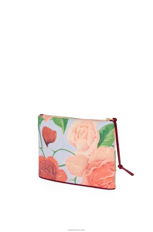 lila azul bolso de mano rectangular con rosas en denim Loewe R8J8Z584 mujer