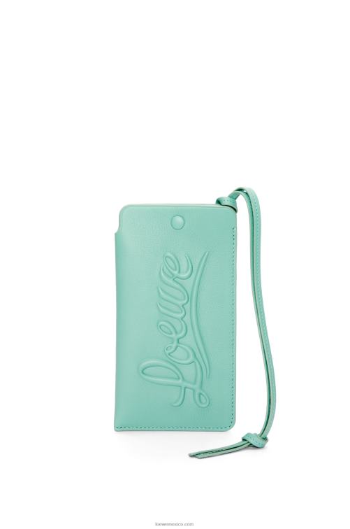 menta fresca bolso de mano con asa en piel de becerro clásica Loewe R8J8Z594 mujer