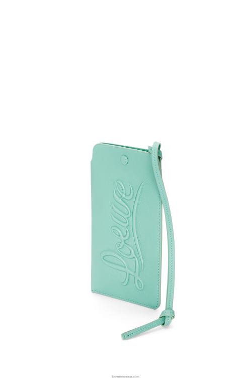 menta fresca bolso de mano con asa en piel de becerro clásica Loewe R8J8Z594 mujer