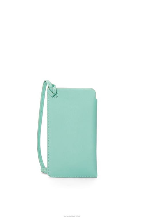 menta fresca bolso de mano con asa en piel de becerro clásica Loewe R8J8Z594 mujer