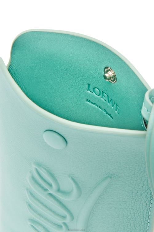 menta fresca bolso de mano con asa en piel de becerro clásica Loewe R8J8Z594 mujer