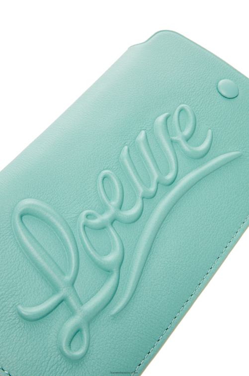 menta fresca bolso de mano con asa en piel de becerro clásica Loewe R8J8Z594 mujer