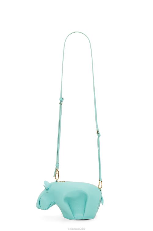 menta fresca bolso hipopótamo en piel de becerro clásica Loewe R8J8Z392 mujer