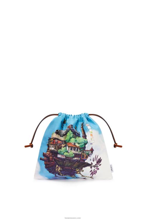 multicolor bolsito de lona con cordón y castillo en movimiento Loewe R8J8Z631 mujer