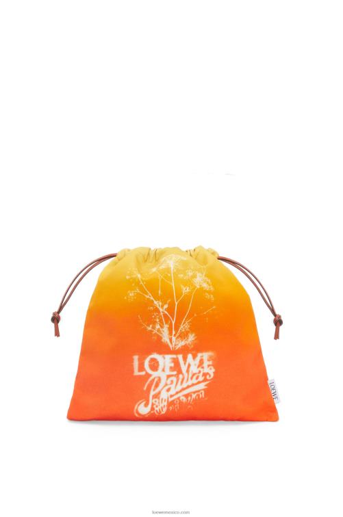 naranja bolsito con cordón hinojo en lona Loewe R8J8Z630 mujer