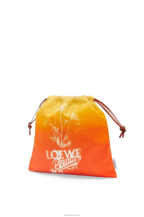naranja bolsito con cordón hinojo en lona Loewe R8J8Z630 mujer