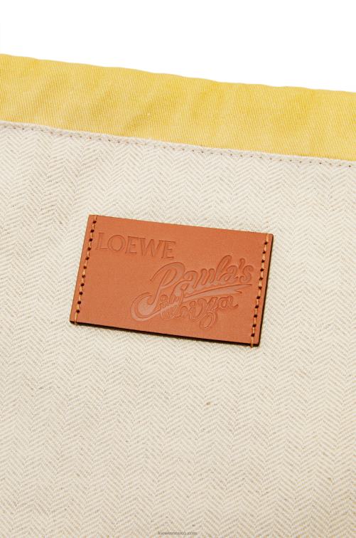 naranja bolsito con cordón hinojo en lona Loewe R8J8Z630 mujer