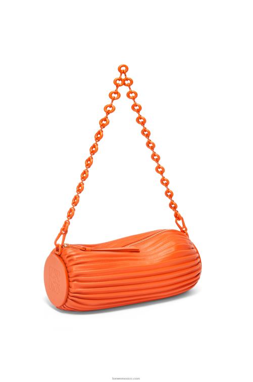 naranja bolsito pulsera en napa plisada Loewe R8J8Z600 mujer