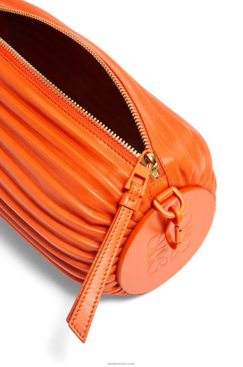 naranja bolsito pulsera en napa plisada Loewe R8J8Z600 mujer
