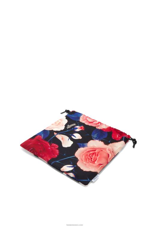 negro bolsito de lona con cordón y rosas Loewe R8J8Z586 mujer