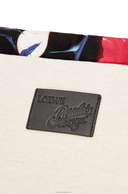 negro bolsito de lona con cordón y rosas Loewe R8J8Z586 mujer