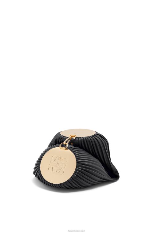 negro bolsito pulsera en napa plisada Loewe R8J8Z626 mujer