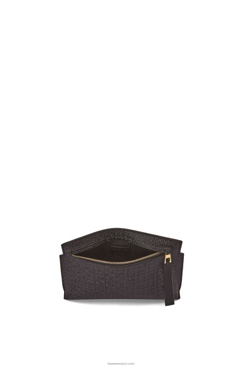 negro bolso de mano mini con estampado de camiseta de piel de becerro de seda repujada Loewe R8J8Z610 mujer