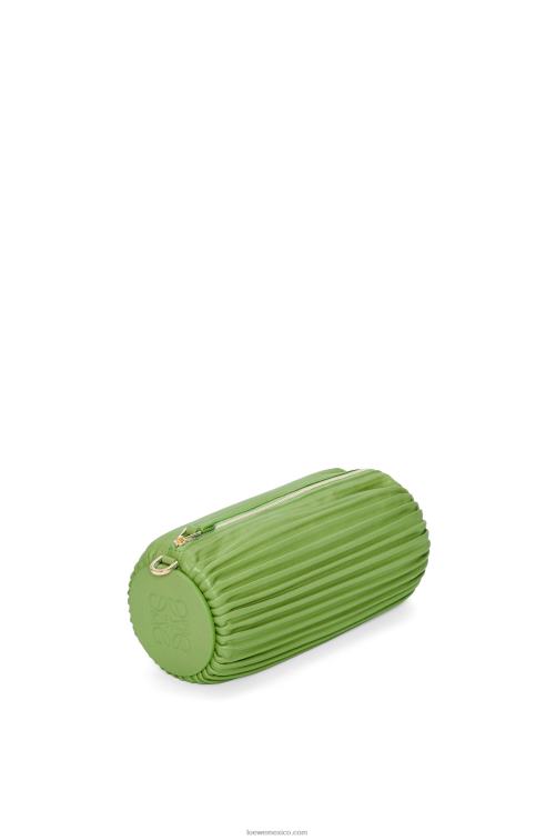 primavera verde bolsito pulsera en napa plisada Loewe R8J8Z399 mujer