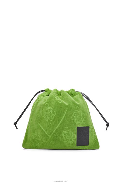 verde bolsito con cordón en toalla de algodón Loewe R8J8Z582 mujer