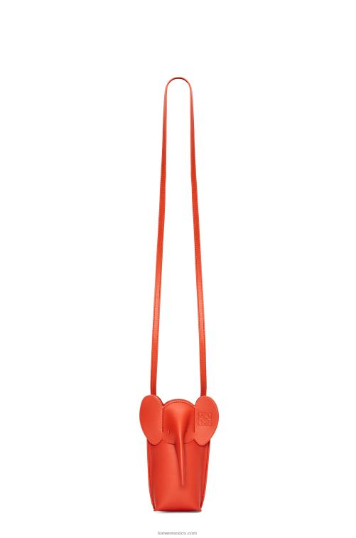 amanecer naranja bolsillo de elefante en piel de becerro clásica Loewe R8J8Z579 mujer
