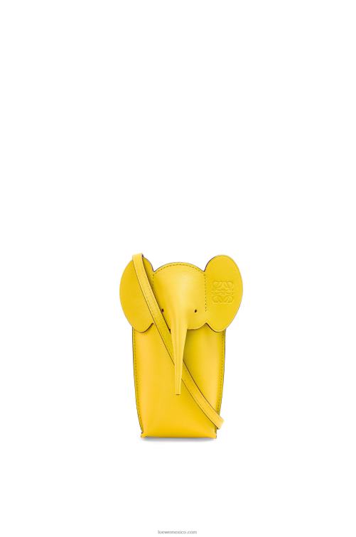 amarillo bolsillo de elefante en piel de becerro clásica Loewe R8J8Z605 mujer