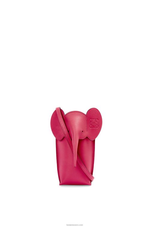 esmalte rojo rubí bolsillo de elefante en piel de becerro clásica Loewe R8J8Z604 mujer