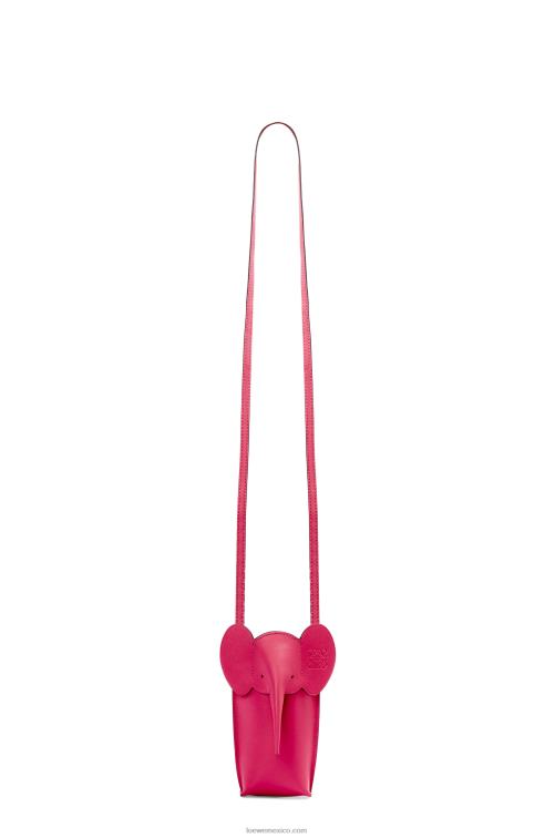 esmalte rojo rubí bolsillo de elefante en piel de becerro clásica Loewe R8J8Z604 mujer