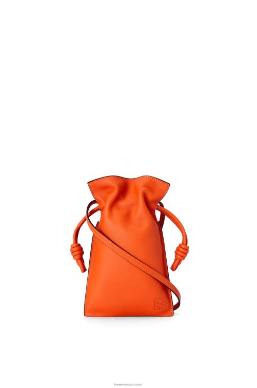 naranja bolsillo flamenco de piel de becerro napa Loewe R8J8Z599 mujer