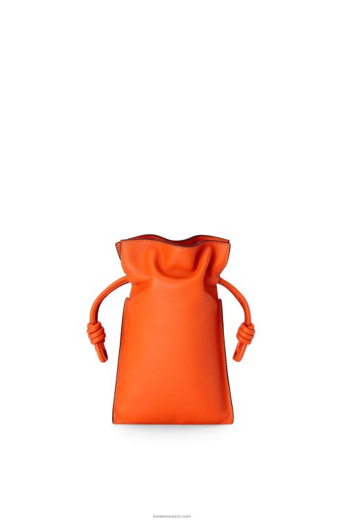 naranja bolsillo flamenco de piel de becerro napa Loewe R8J8Z599 mujer