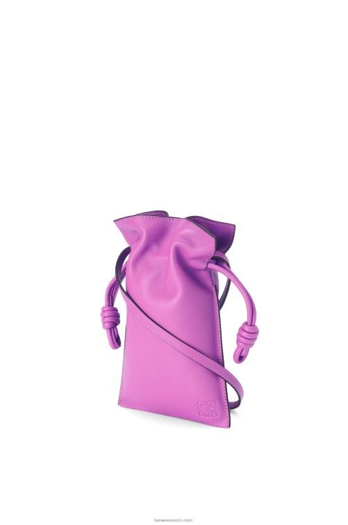 púrpura brillante bolsillo flamenco de piel de becerro napa Loewe R8J8Z295 mujer