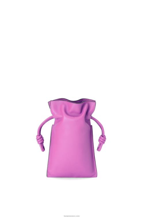 púrpura brillante bolsillo flamenco de piel de becerro napa Loewe R8J8Z295 mujer
