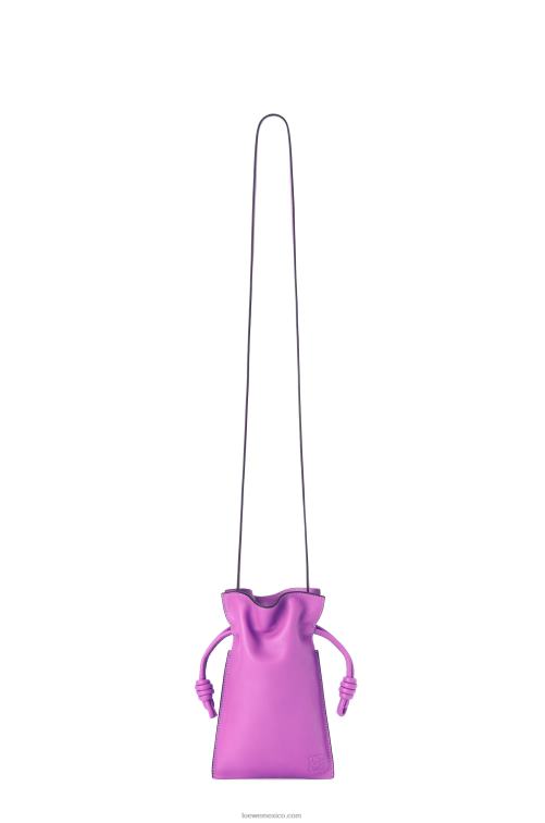 púrpura brillante bolsillo flamenco de piel de becerro napa Loewe R8J8Z295 mujer