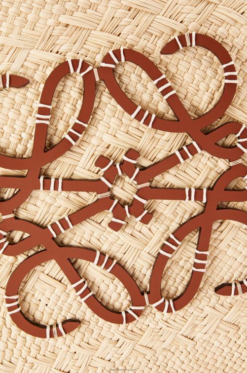 Bronceado natural Bolso basket anagram en palma de iraca y piel de becerro Loewe R8J8Z18 mujer