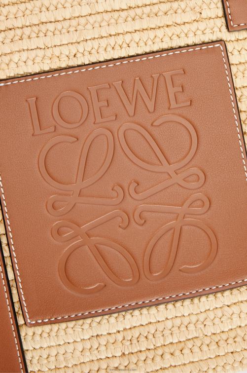 Bronceado natural Bolso cesta elefante en rafia y piel bovina Loewe R8J8Z80 mujer