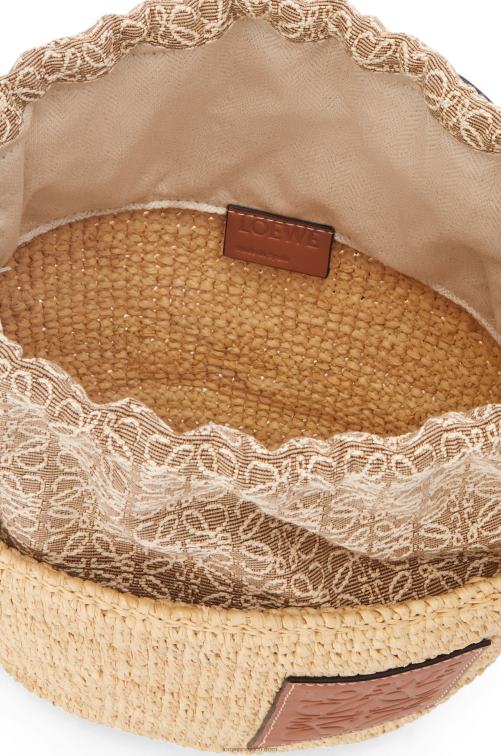Bronceado natural Bolso pochette de rafia, jacquard anagrama y piel de becerro Loewe R8J8Z36 mujer