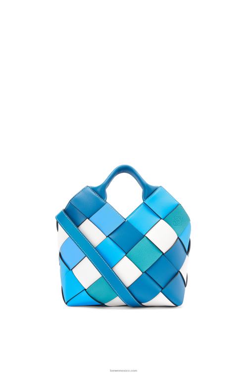 azul bolso basket pequeño sobrante tejido de piel de becerro Loewe R8J8Z104 mujer