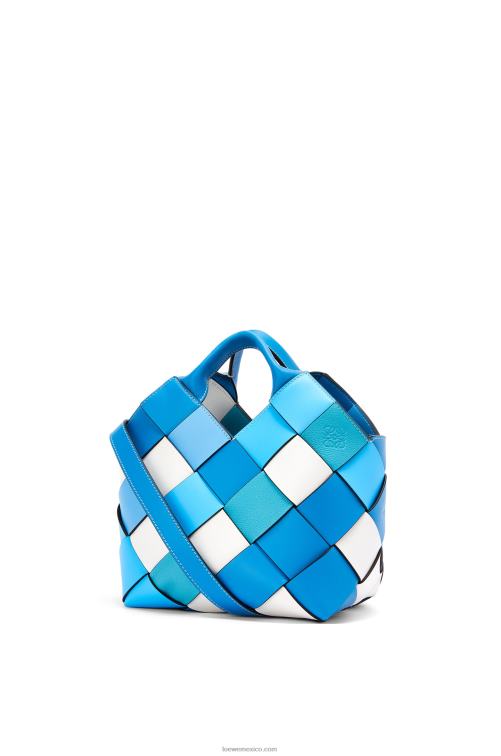 azul bolso basket pequeño sobrante tejido de piel de becerro Loewe R8J8Z104 mujer
