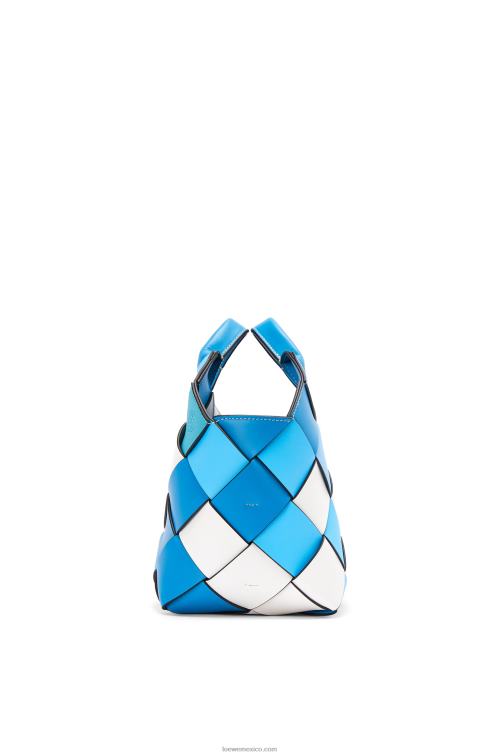 azul bolso basket pequeño sobrante tejido de piel de becerro Loewe R8J8Z104 mujer