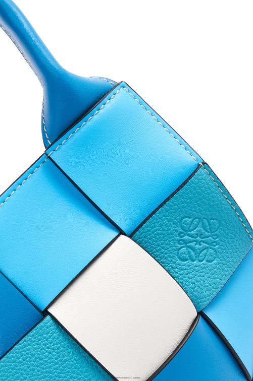 azul bolso basket pequeño sobrante tejido de piel de becerro Loewe R8J8Z104 mujer
