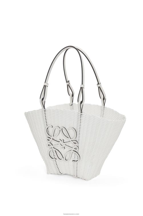 blanco Bolso cesta sirena de plástico y piel de becerro Loewe R8J8Z59 mujer