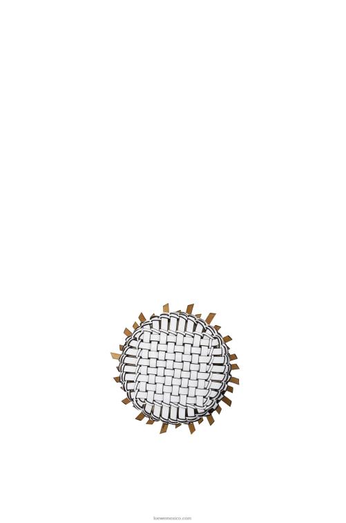 blanco bolso bombonera pequeño con flecos de piel de becerro Loewe R8J8Z131 mujer