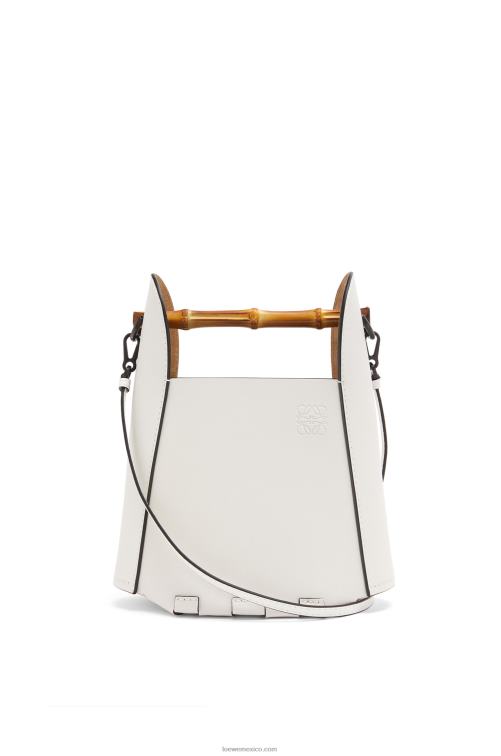 blanco suave bolso bombonera de bambú en piel de becerro Loewe R8J8Z178 mujer