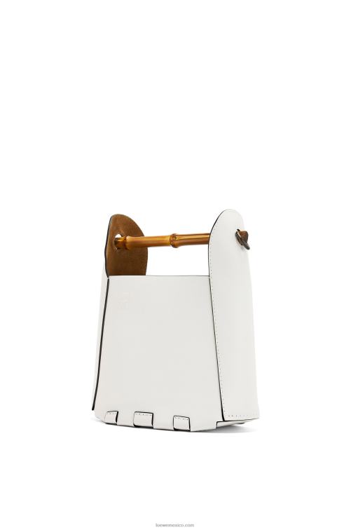 blanco suave bolso bombonera de bambú en piel de becerro Loewe R8J8Z178 mujer