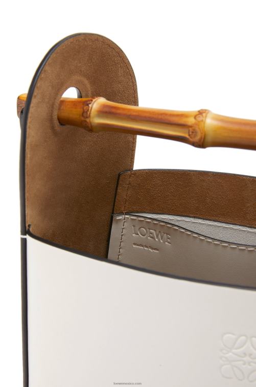blanco suave bolso bombonera de bambú en piel de becerro Loewe R8J8Z178 mujer
