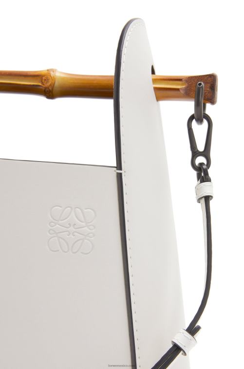 blanco suave bolso bombonera de bambú en piel de becerro Loewe R8J8Z178 mujer