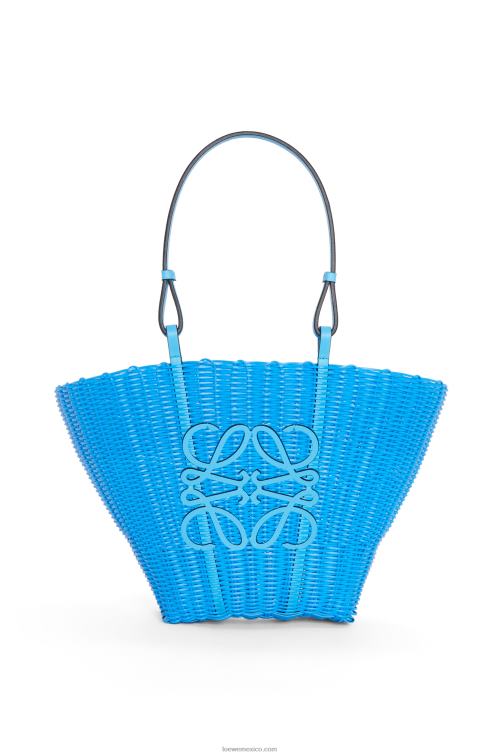 cielo azul Bolso cesta sirena de plástico y piel de becerro Loewe R8J8Z60 mujer
