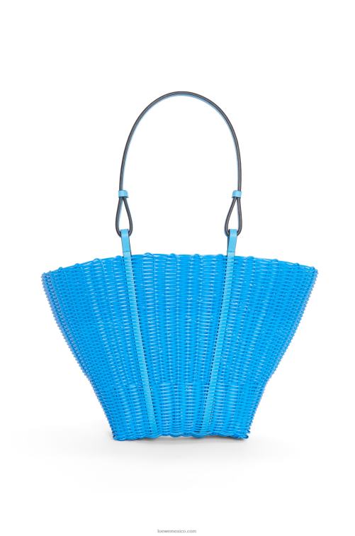cielo azul Bolso cesta sirena de plástico y piel de becerro Loewe R8J8Z60 mujer