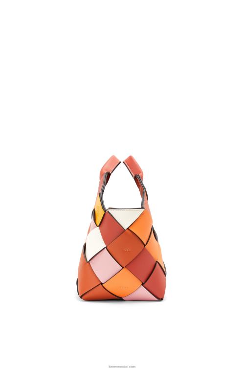 naranja bolso basket pequeño sobrante tejido de piel de becerro Loewe R8J8Z102 mujer