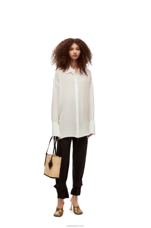 natural/negro Bolso cesta pequeño cuadrado de rafia y caucho Loewe R8J8Z45 mujer